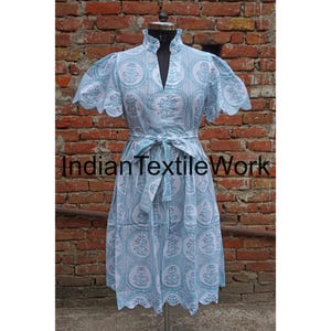 Block Print Cotton Dress: Boho Floral Summer Dress