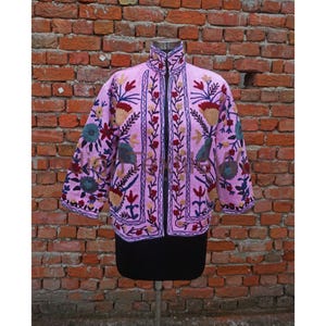 Floral Embroidery TNT Jacket: Reversible Suzani Cotton Coat