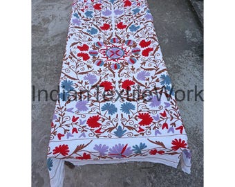Colcha Suzani bordada: manta de algodón indio, decoración de pared colorida