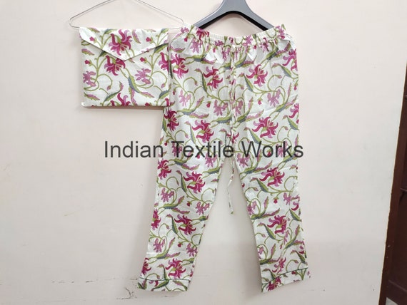 100% Cotton Pyjama Set, Anokhi Print Floral Pyjamas, Dressing Gown,  Sleepwear, Beach Wear, Night Suit, Bridesmaid Pj Set - Etsy