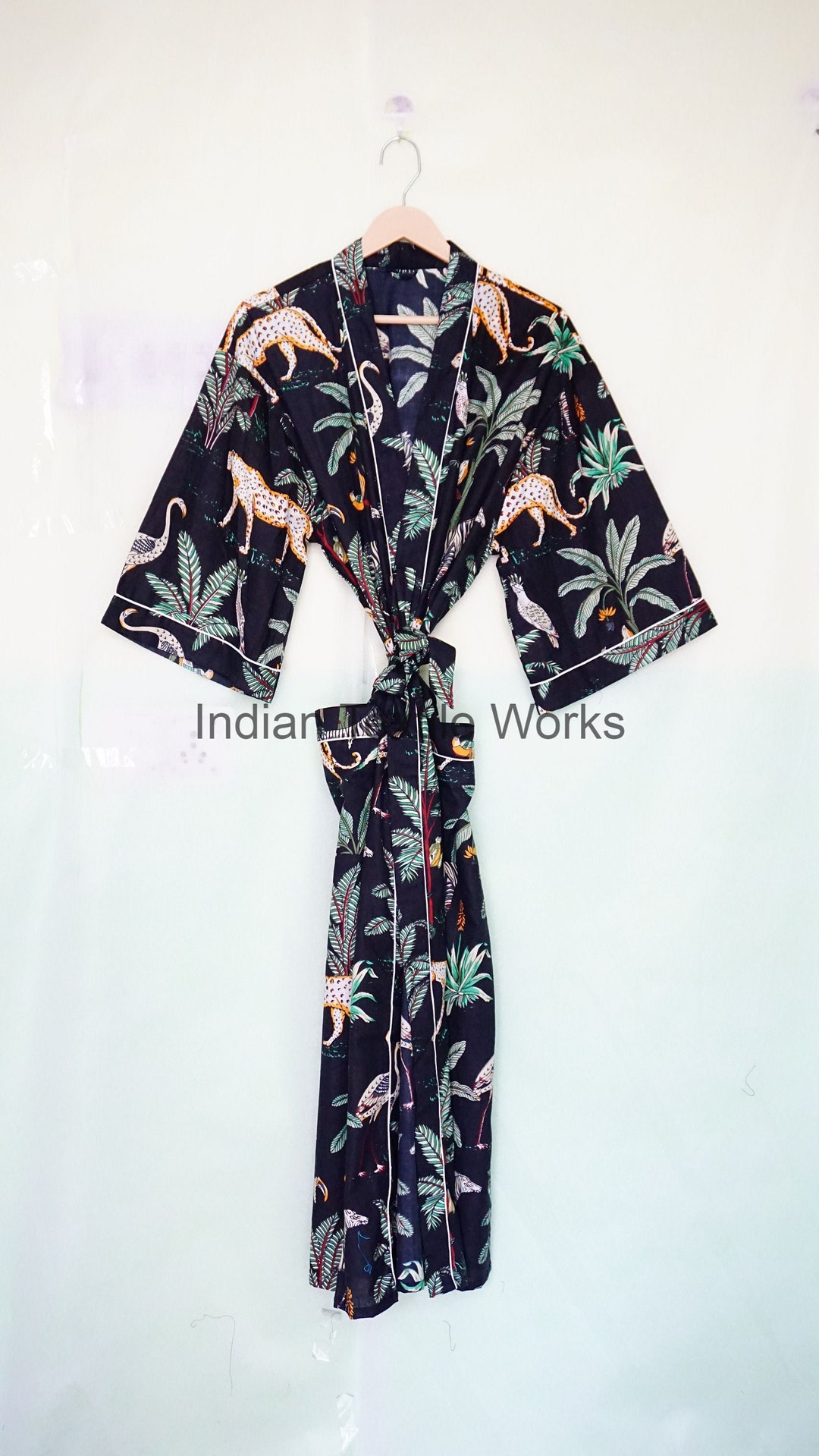 EXPRESS DELIVERY Cotton Kimono Robes, Animal Print Kimono, Soft and