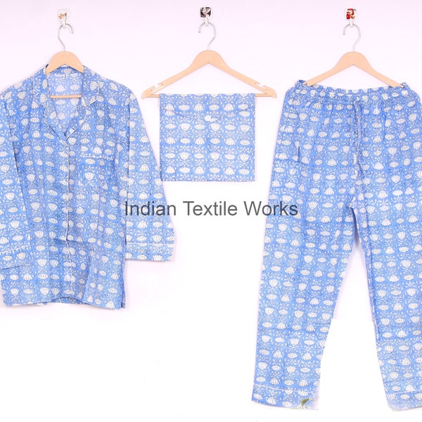 Pyjamas/ Floral Pure Cotton P J Set, Pijamas Set ,Night Wear, Soft Cotton Night Suit- Gift for her, Bridesmaid PJ's Lounge Wear, Indian Pj