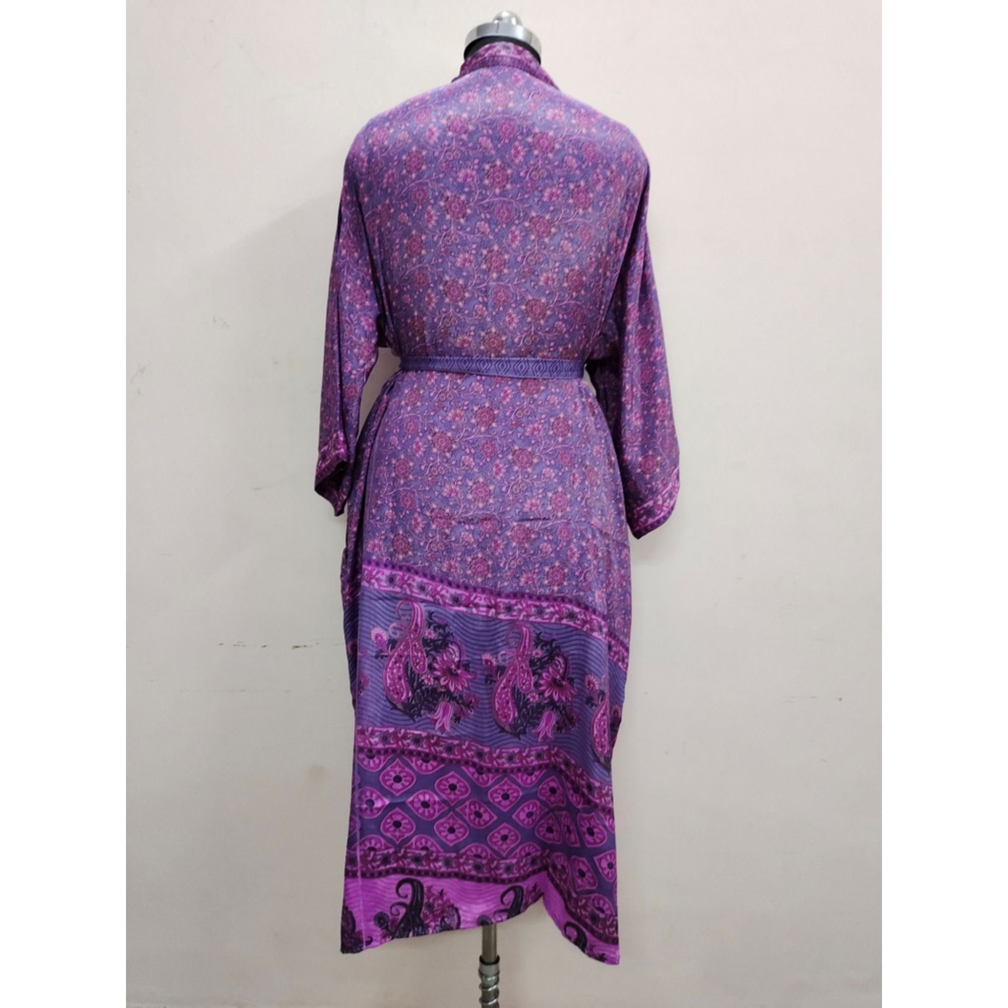 Robe de bain en kimono soie Double Pocket Robe de chambre Etsy