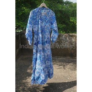 Floral Block Print Cotton Dress: Indian Beach Summer Wear