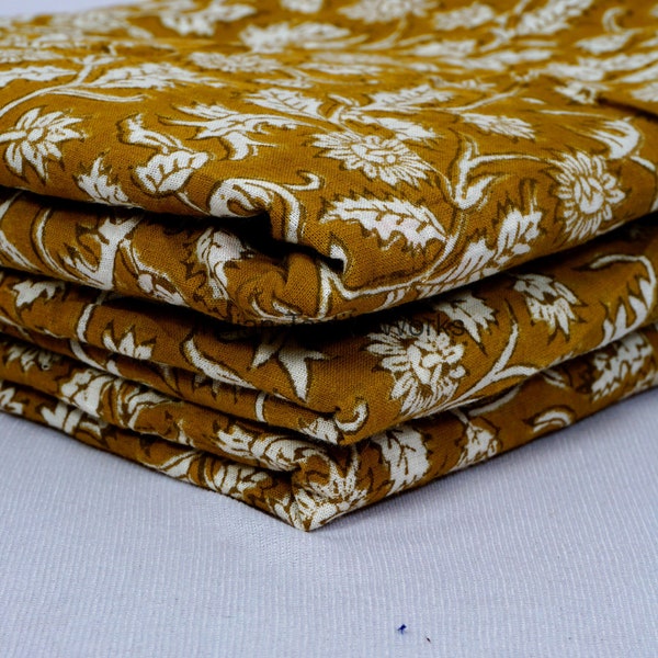 Jaipuri Print Fabric, Sewing Dress Making Soft Fabric Indian Dress, Best Gift 100% Cotton Fabric, Floral Cotton Fabric, Hand Block Printed