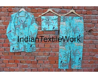 EXPRESS SHIPPING PURE cotton pj set, Pajama set, Indian Cotton Night wear, Indian Cotton Pajama Set Soft Cotton Night suit, Bridesmaid Gift