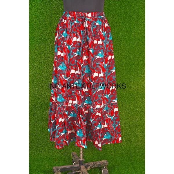 All Natural Fiber Elastic Waistband Cotton Skirt/ Boho Hippie Women Wear Skirt Wrap Style Dress/ Handmade Block Printed Cotton Dress