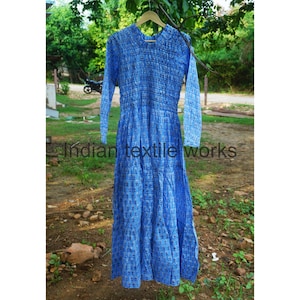 Block Print Cotton Dress: Indian Floral Summer Wear