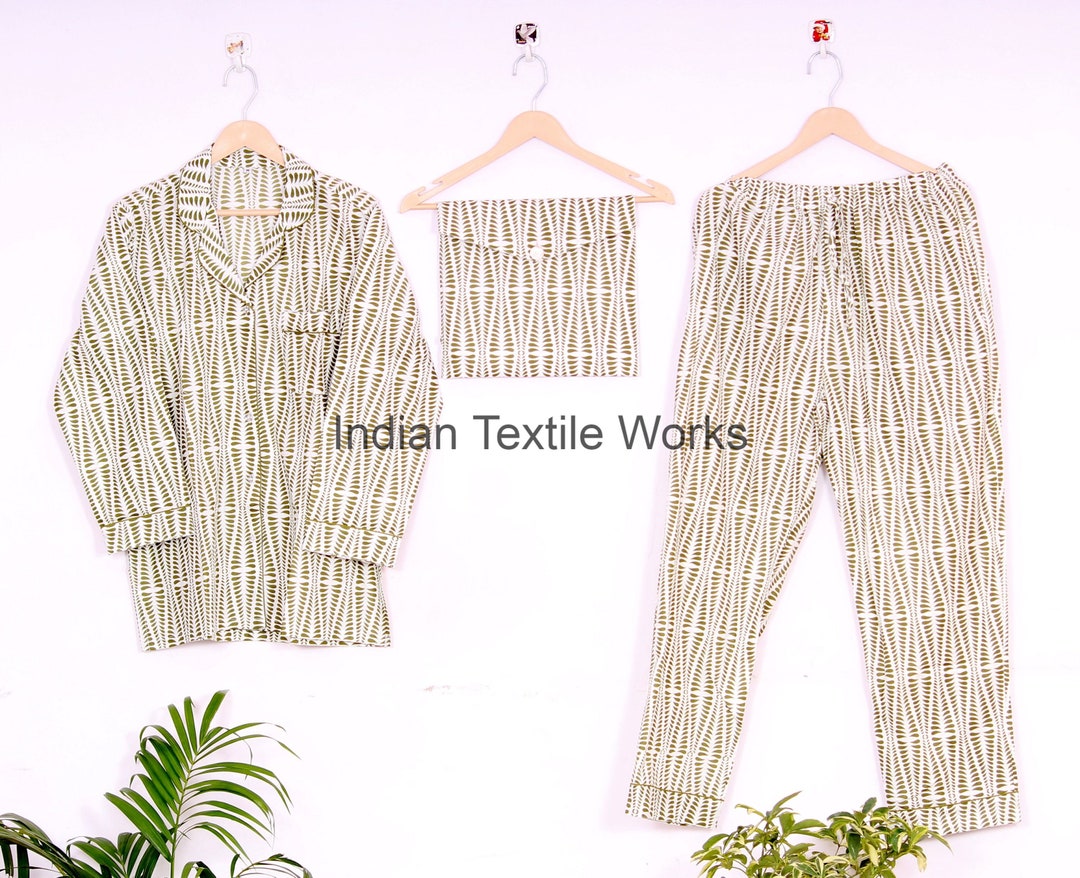 Adult Pajama Set Indian Pajama Suit Anokhi Print Pj Set Cotton Woman's