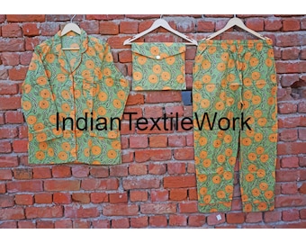 Elegant Indian Cotton Pajama Night Suit | Soft & Comfortable Sleepwear Daily Wear Pj Set