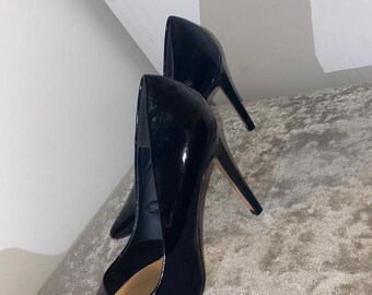 black heels shiny