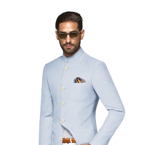 Indiase Pakistaanse jodhpuri bruiloft ontwerper mannen pak Sangeet Wear Haldi jas Meheni jurk receptie feestkleding blazer cadeau voor hem