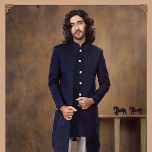 Stylish Sherwani for Men IndoWestern Wedding Outfit Groom Attier Ethnic Wear Jodhpuri Suit Bandhgala Coat Pant Partywear Suit Premium Fabric