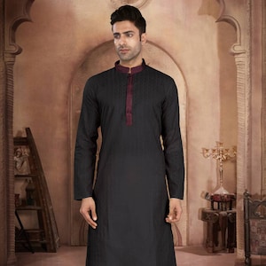Kurta Pajama for Men Ethnic Silk Kurta with Cotton Pant Wedding, Party Wear Traditional Indian Clothing for Men wedding outfit