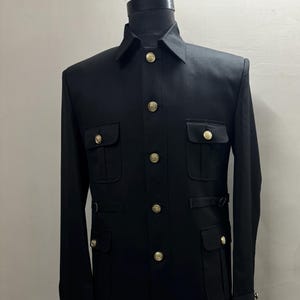 Black Safari Suit for Men African Safari coat pant Suit for men Formal Dress Code Lightweight Outfit