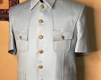 Completo Safari grigio da uomo: manica corta, completo leggero