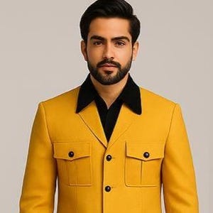 Yellow Safari Hunting African Safari Suit for Men Coat Pant Designer Blazer Luxury Stylish Custom Made Jacket
