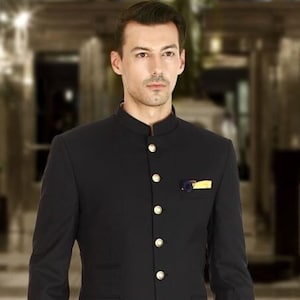 Black Coat Pant Jodhpuri Suit For Men Elegent Menswear Wedding Attier  indian mens suit velvet menswear  indian formal wear custom mens