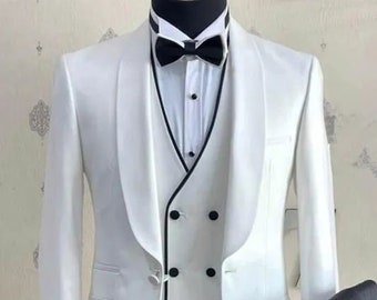 Sherwaniformen white Designer Formal Fashion Wedding 3 Piece Groom Party Wear Coat Vest Pant Suit For Men.