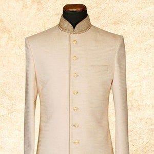 White Indo western Indian Ethnic wear Traditional Sherwani for Men Wedding outfit Marriage Attier Groomswear Premium Suiting Fabric partwear