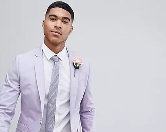 purple suits and dresses