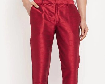 Men's Silk Trousers: Slim Fit Formal Party Wear