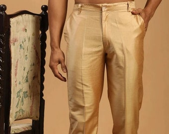 Men's Silk Trousers: Slim Fit Formal Party Wear