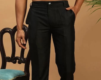 Men's Silk Trousers: Slim Fit Formal Party Wear