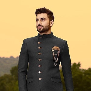 Bandhgala Jodhpuri Suit for men Ethnic Wear Indo Western Partywear Coat Pant Formal menswear Wedding outfit indian Attier Black Suit
