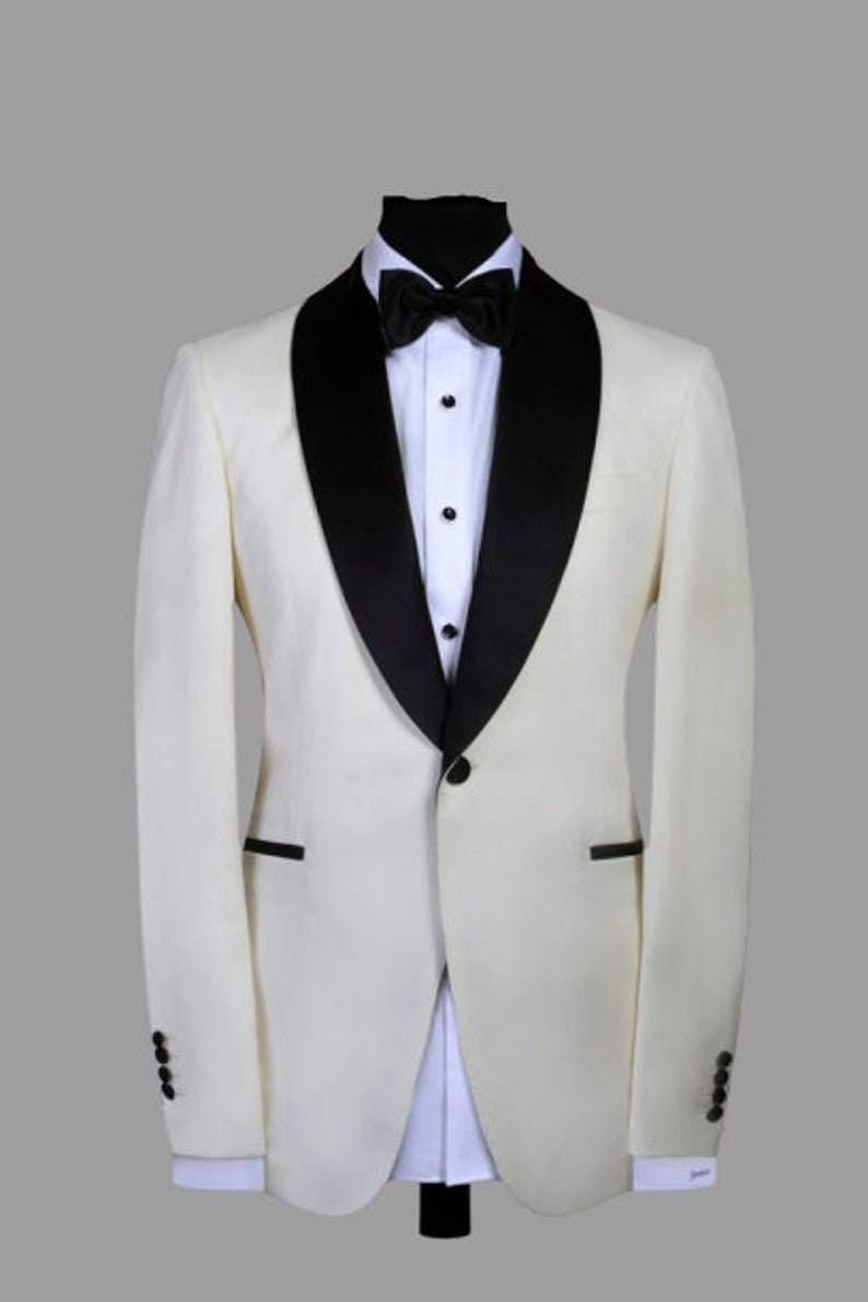 Men Tuxedo Jacket White One Button Slim Fit Tuxedo Wedding - Etsy