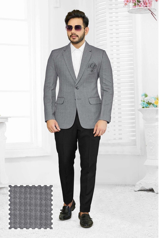 Gray check coat outlet pant