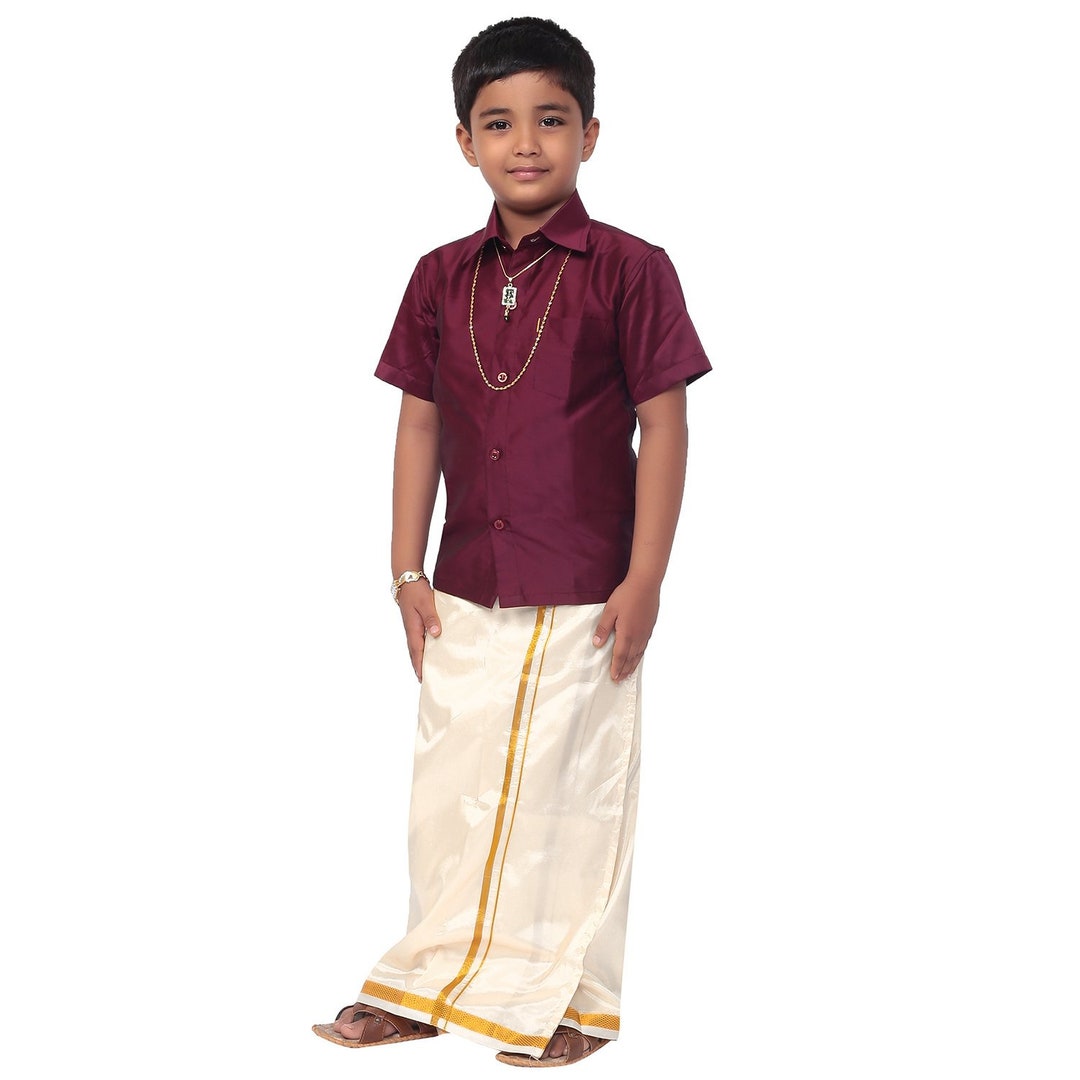 Boys Opaque IndoWestern Dhoti set main image 1