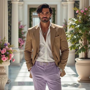 Beige Wedding Outfit Slim Fit Coat Pant Jacket Suit for men Tuxedo Groomsman Gifts & Dinner Party Wear Prom Suit Beach Wear suiting fabric