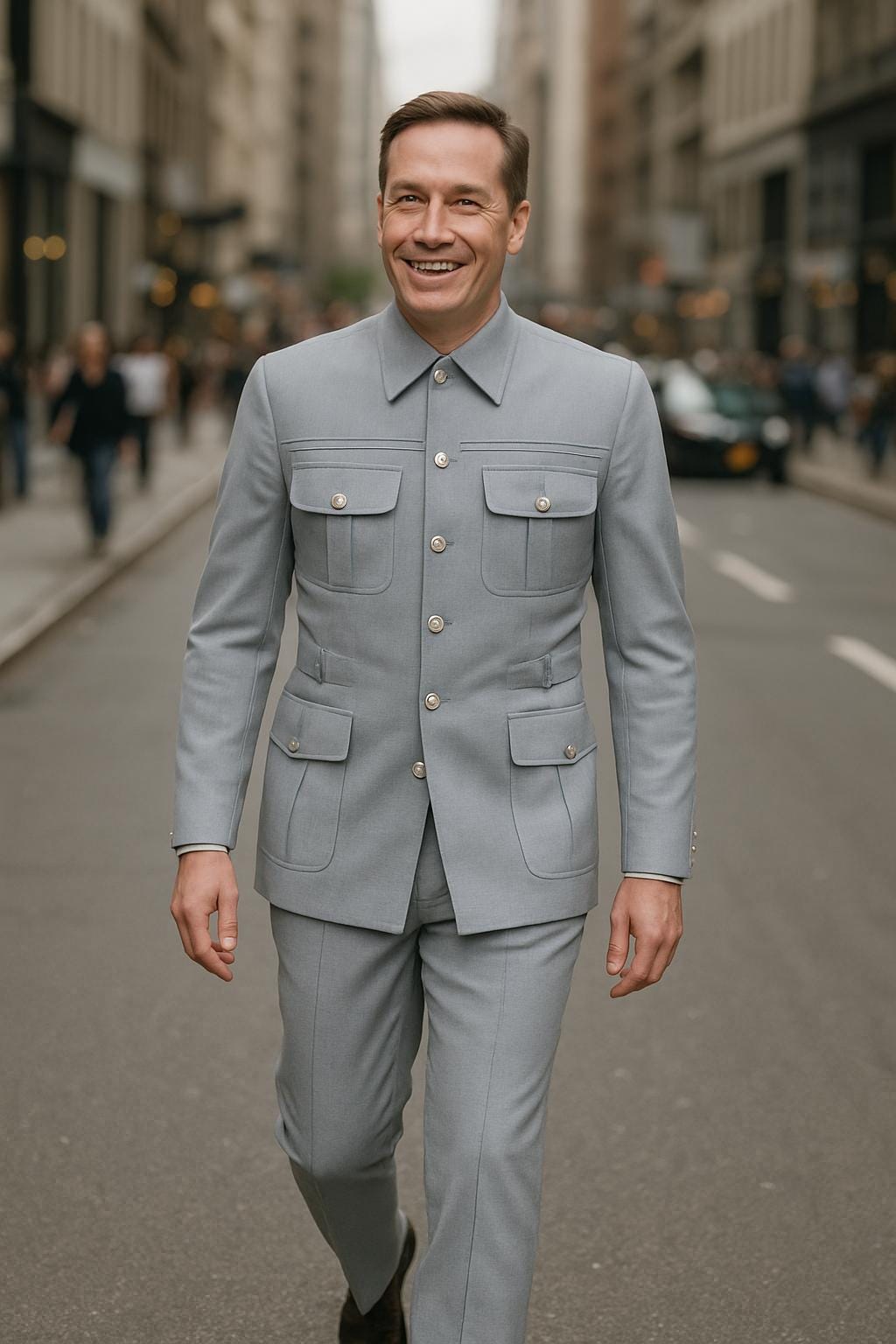 Grey Hunting Style Safari Suit Coat Pants for Men Slim Fit Coat Pants, Premium Suiting Fabric, Casual and Occasion Wear, Vintage Safari Look