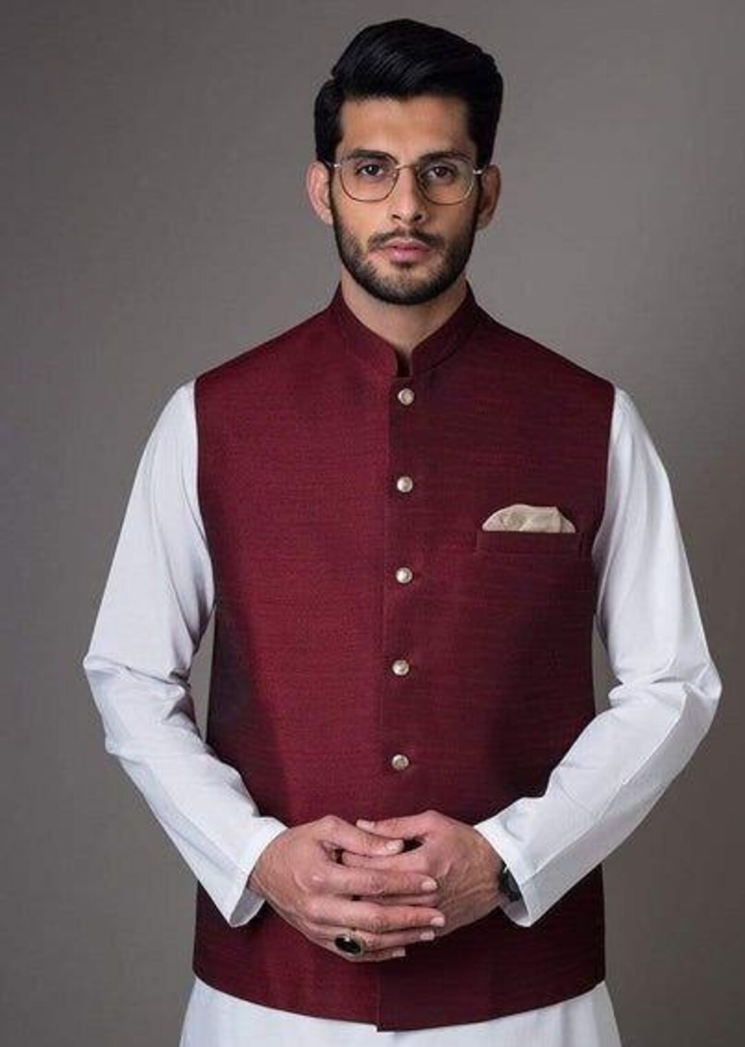 Nehru Jacket Set Maroon