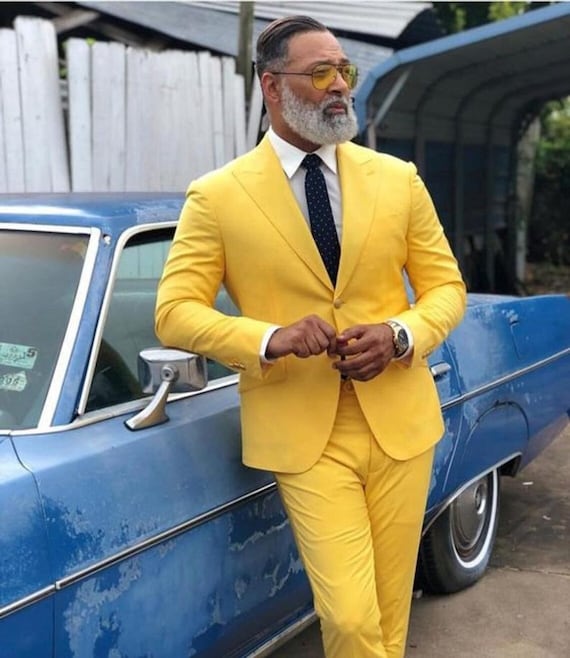 Yellow check coat pant sale