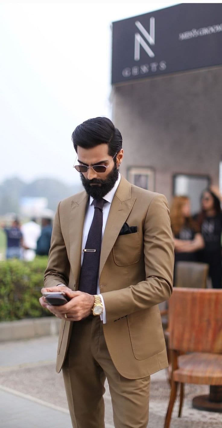 Skin Tone Beige Color Coat Pant Beige Wedding Suit: Men's Fashion Coat Pant  Set