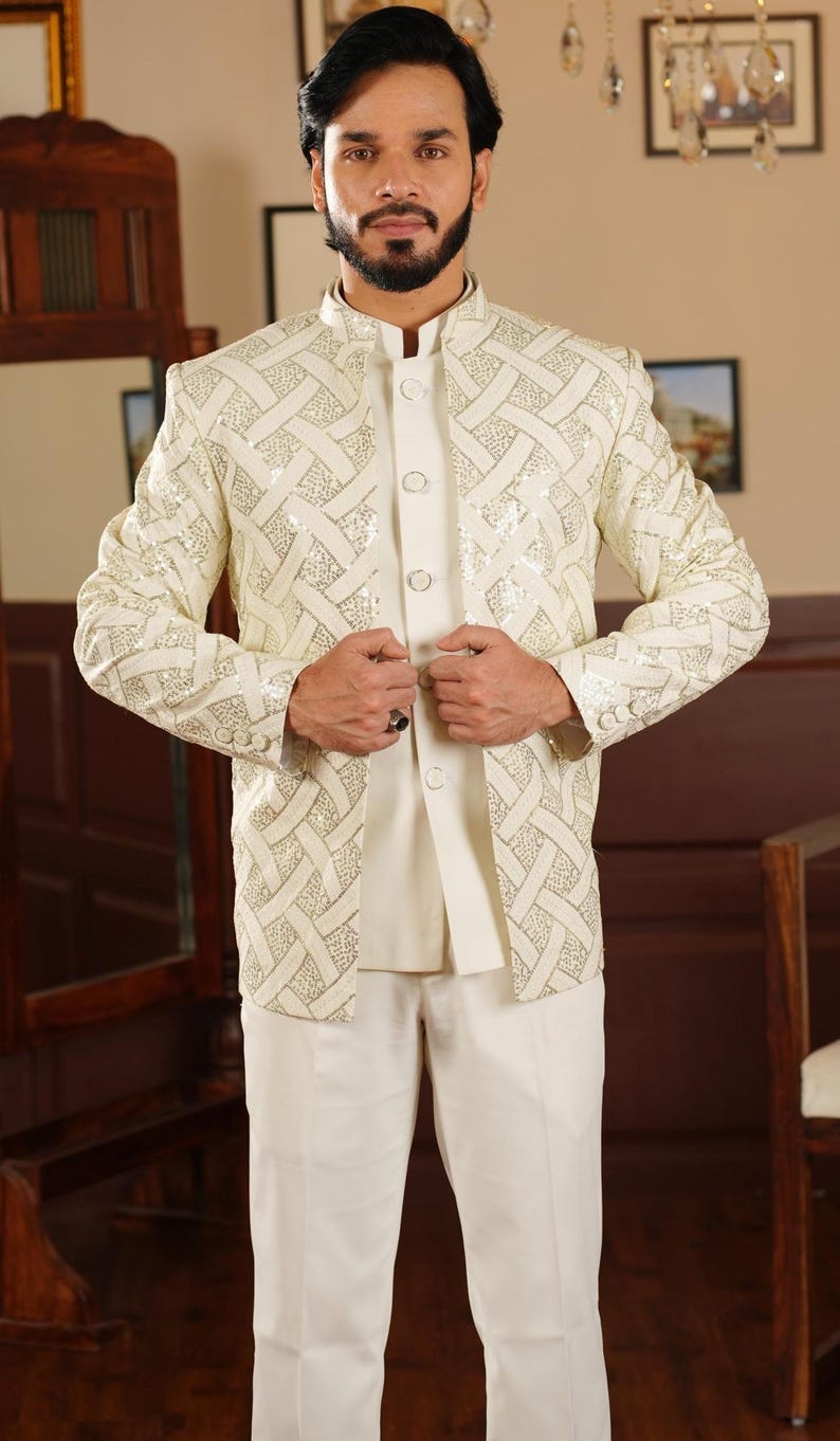 Ivory Designer Elegant Jodhpuri Suit Embroidered Wedding Sherwani For ivory-designer-elegant-jodhpuri-suit-embroidered-wedding-sherwani-for
