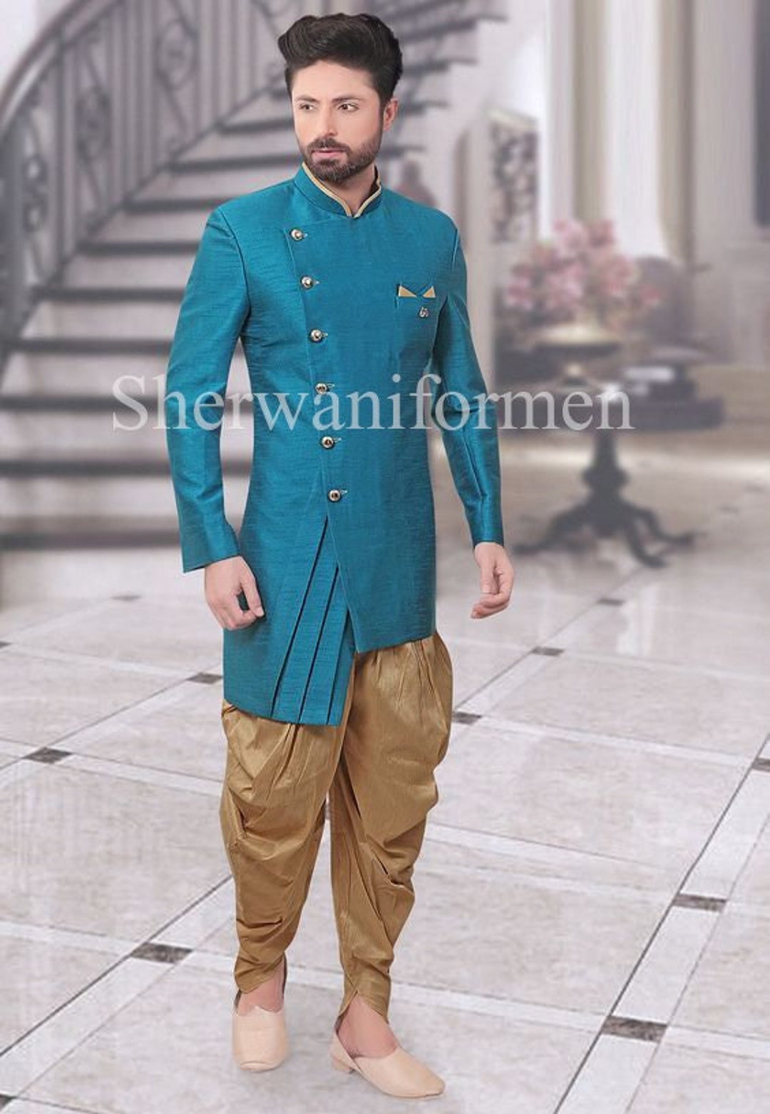 Sherwani for Man Jodhpuri Achkan Bandhgala Suit Kurta Top - Etsy