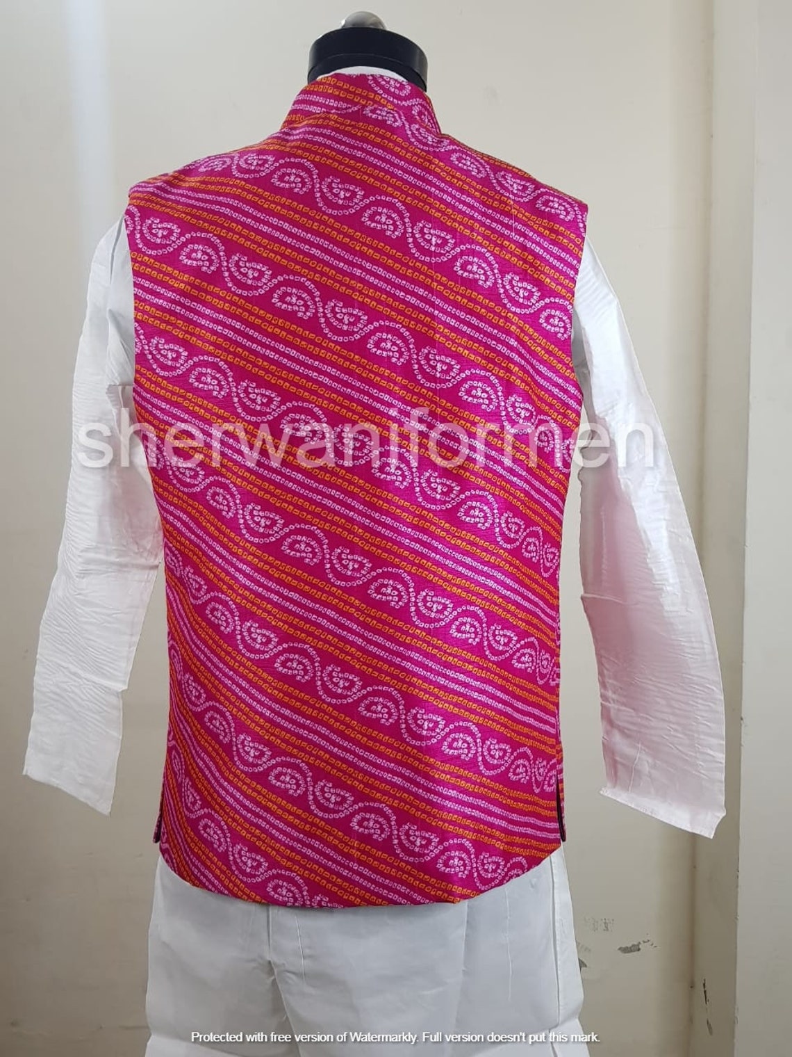 Traditional Rajasthani Multicolour Bandhani Waist Coat for men Etsy