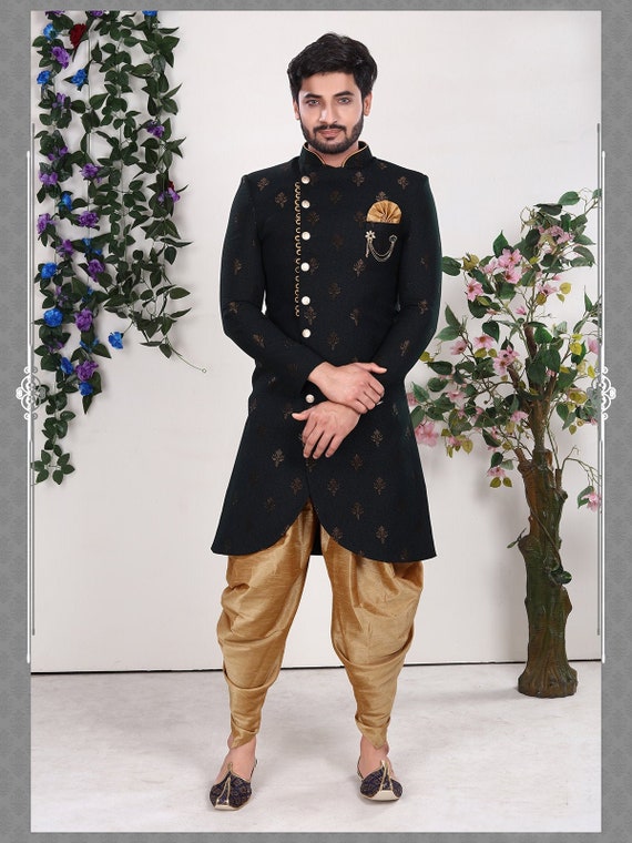 Designer Sherwani Indian suit for Mens wedding Indo-Western | Etsy