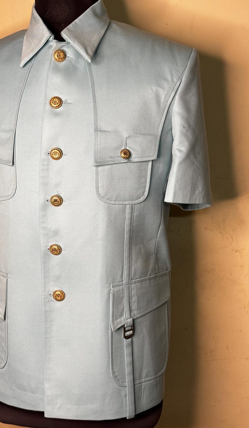 Men's Grey Safari Suit: Short Sleeve, Lightweight Outfit image 2