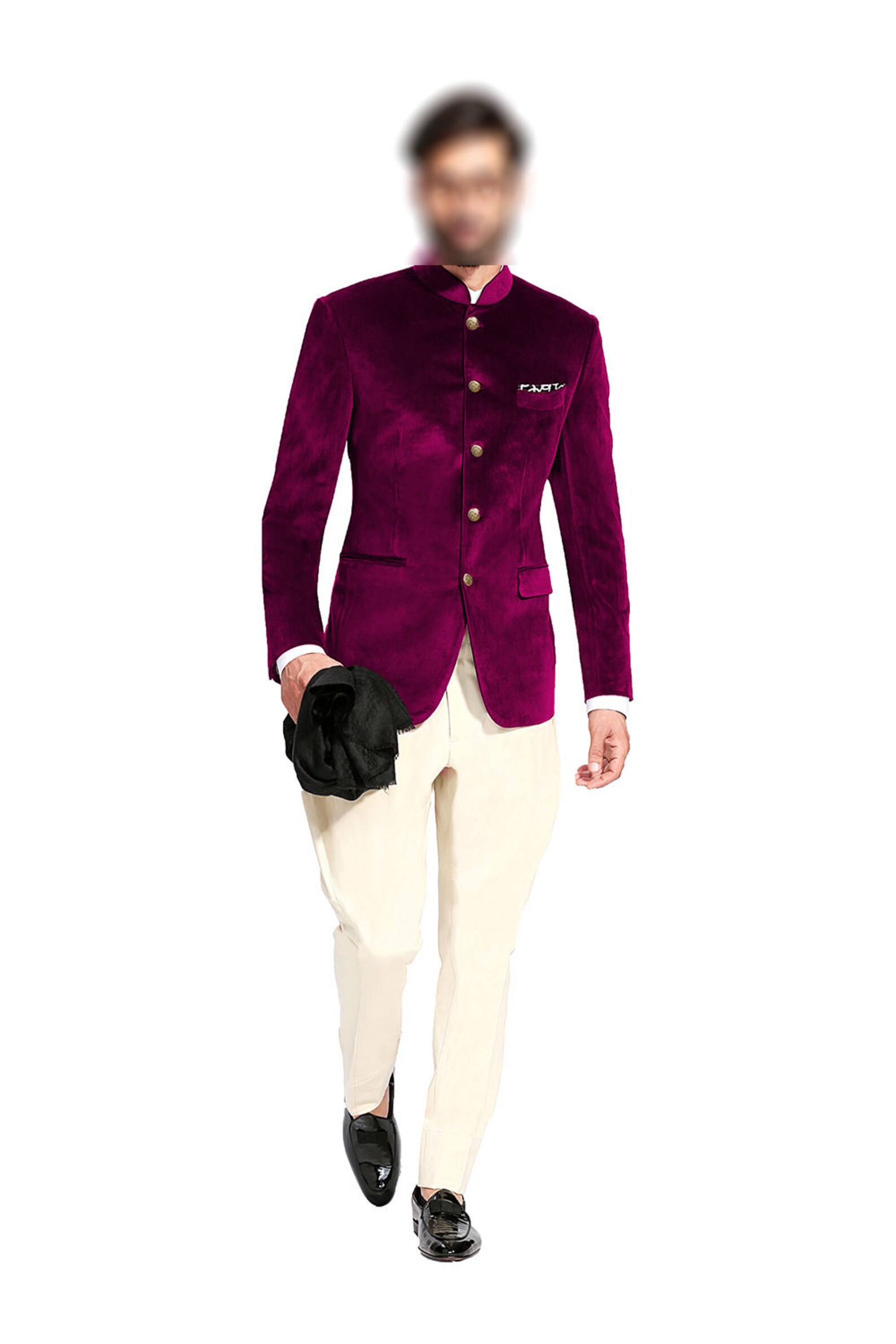 Indian Wedding Tuxedo Suit for Men Velvet Coat Designer Jacket Etsy