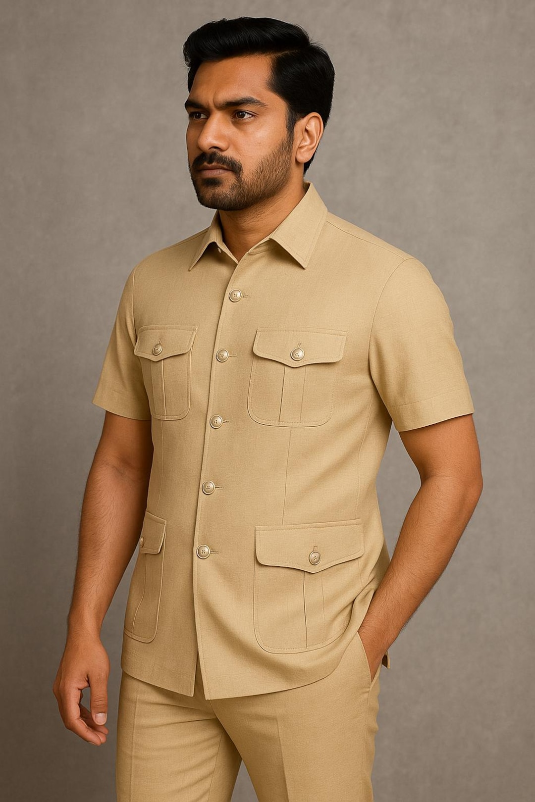 Levis Chemise Safari Manches Courtes Beige Tag est S homme taille M