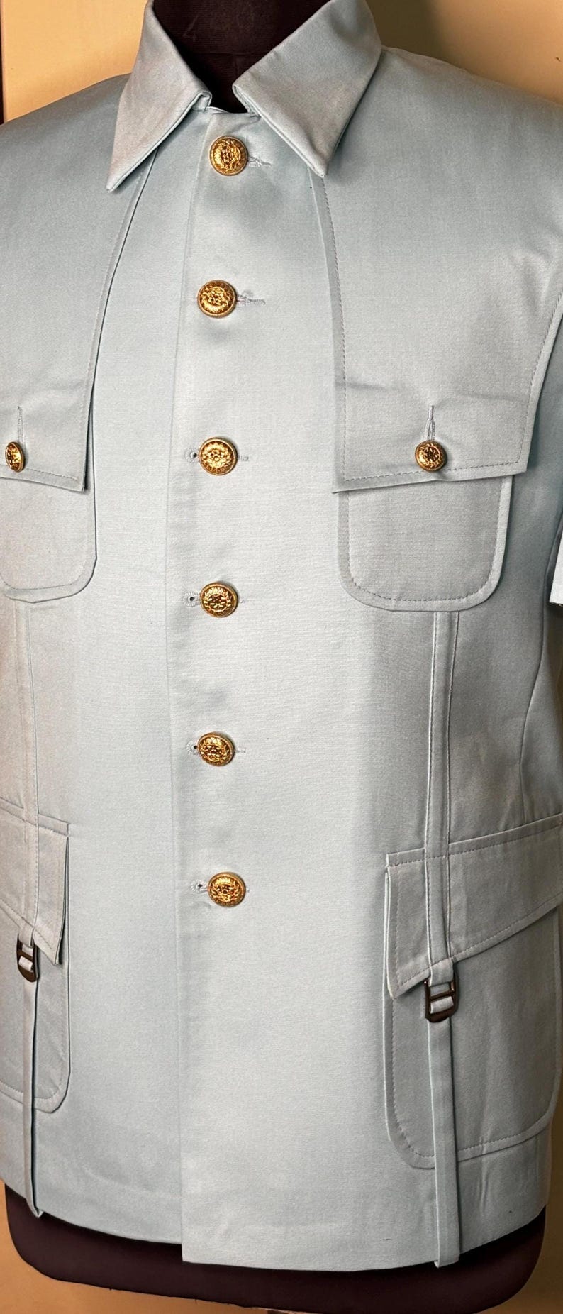Men's Grey Safari Suit: Short Sleeve, Lightweight Outfit image 3