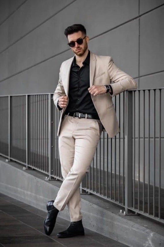 black dress shirt beige pants Black Shirt Beige Pants Dress Face Swap