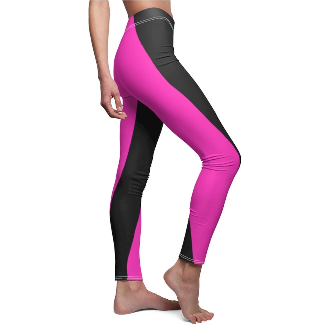 Pink and Black Slimming Yoga Pants Leggings Etsy