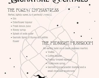 Magical Drink Menu
