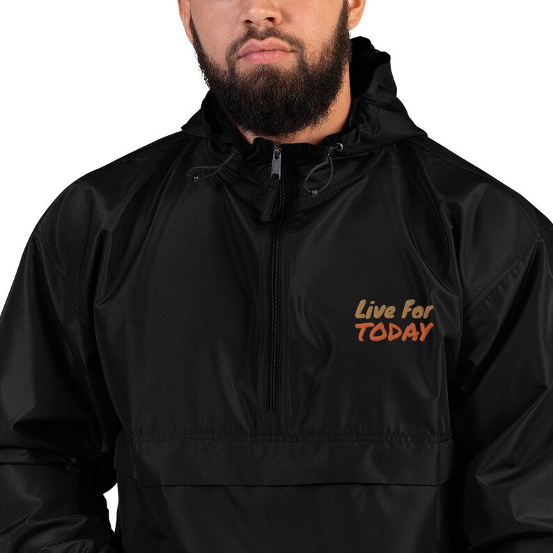 LIve For Today Embroidered Champion Packable Jacket