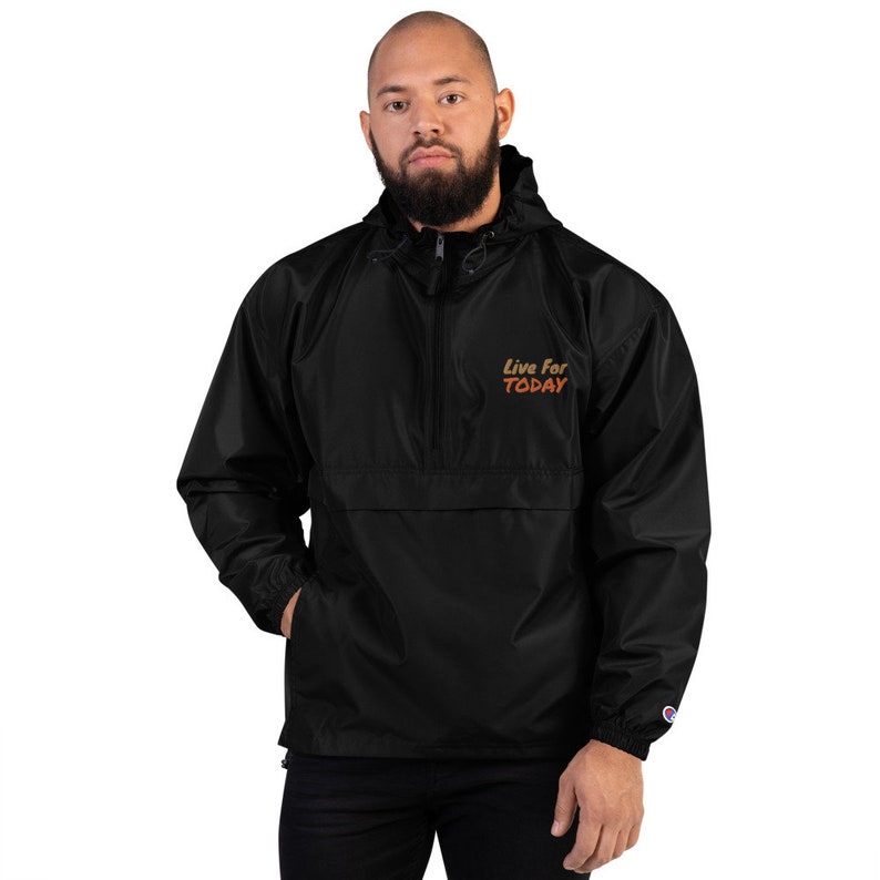 LIve For Today Embroidered Champion Packable Jacket